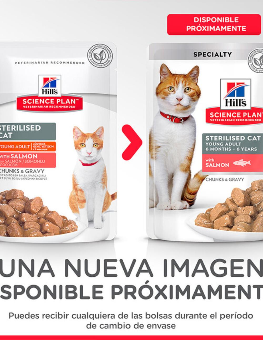 paratumascota.shop - Gatos - Alimentacin - HILL'S SCIENCE PLAN STERILIZED YOUNG ADULT SALMN SOBRE PARA GATOS - Foto 2