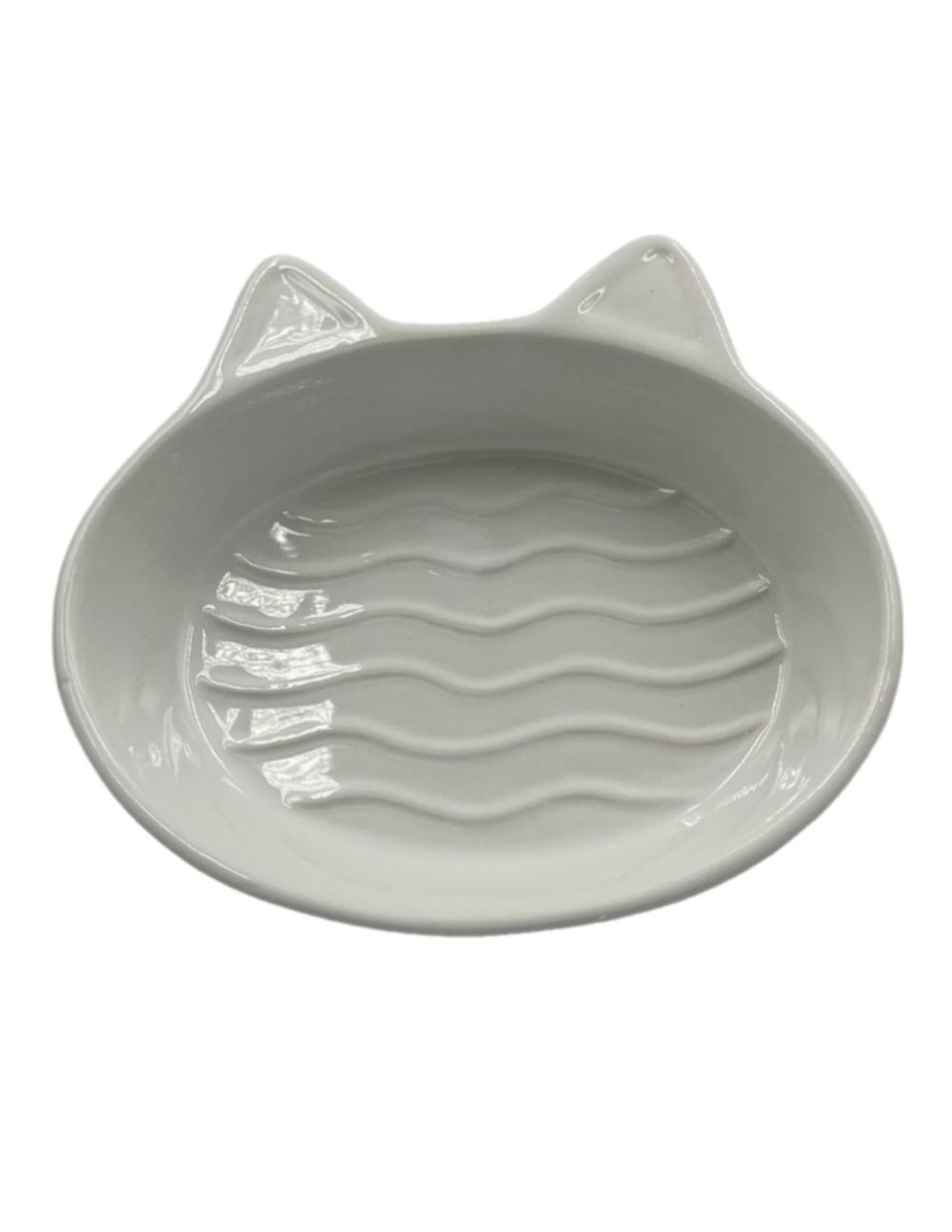 paratumascota.shop - Gatos - Comederos y Bebederos - COMEDERO OREJAS GATO BLANCO - Foto 1