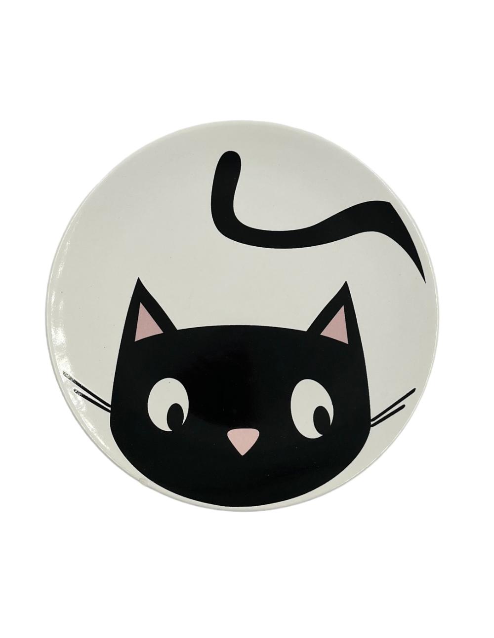 paratumascota.shop - Gatos - Comederos y Bebederos - COMEDERO DE CERAMICA GATO NEGRO - Foto 1