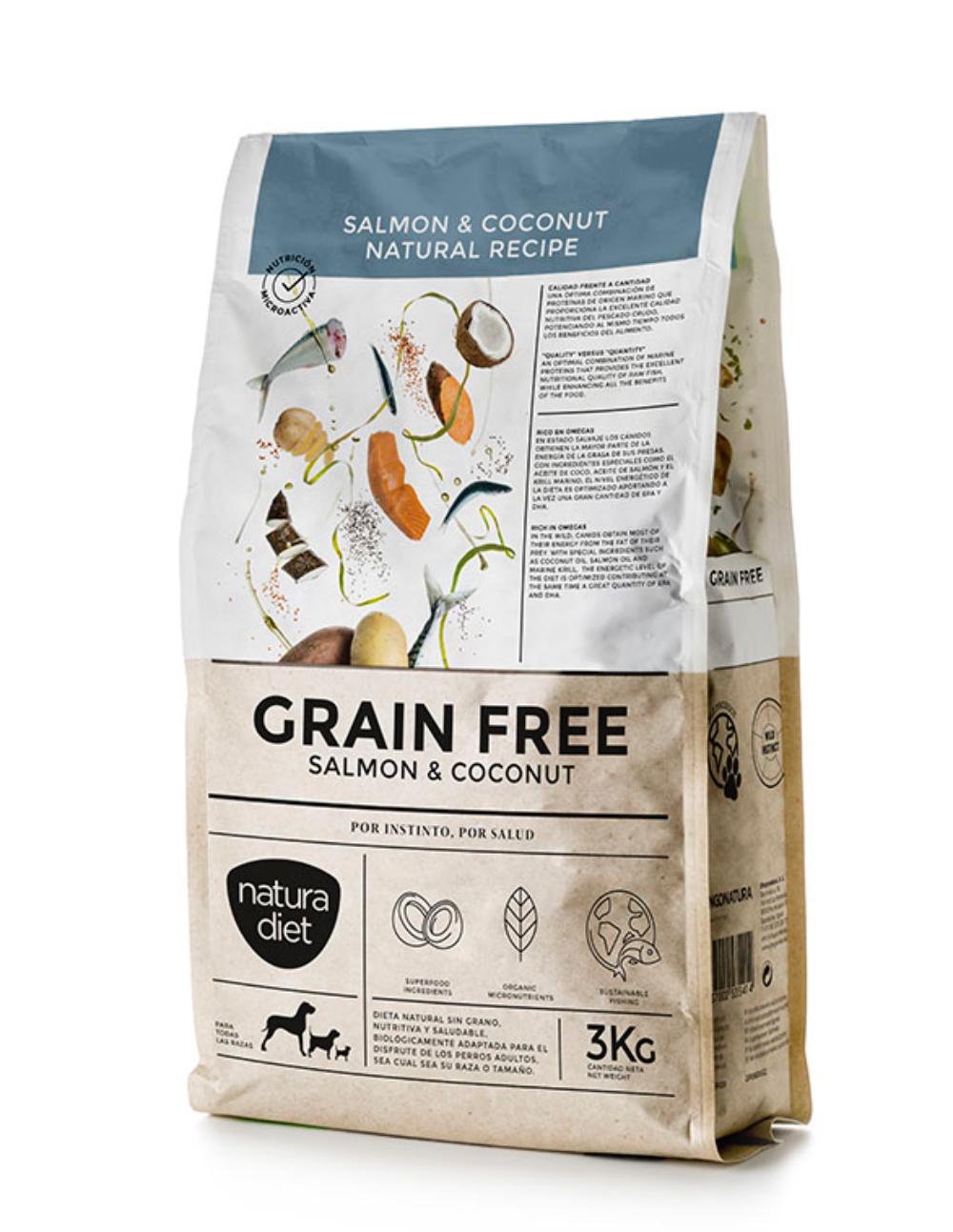 paratumascota.shop - Perros - Alimentacin - NATURA DIET GRAIN FREE SALMON & COCONUT 12KG y 3KG - Foto 1